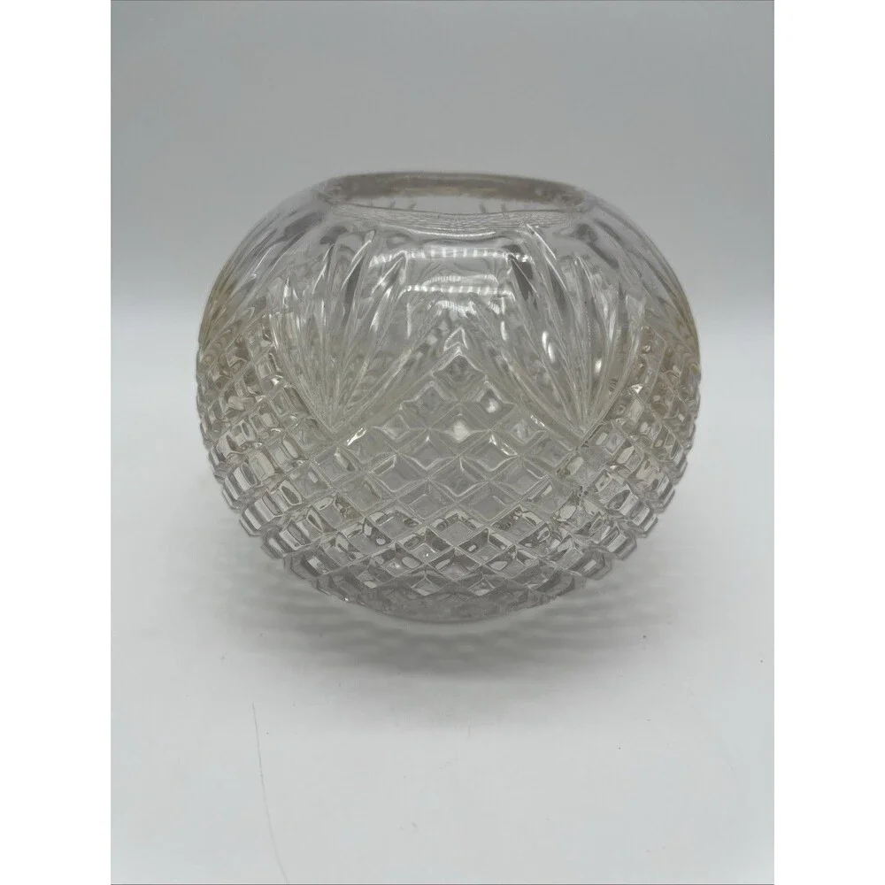 Round Pressed Glass Rose Bowl Vase/Fairy Lamp